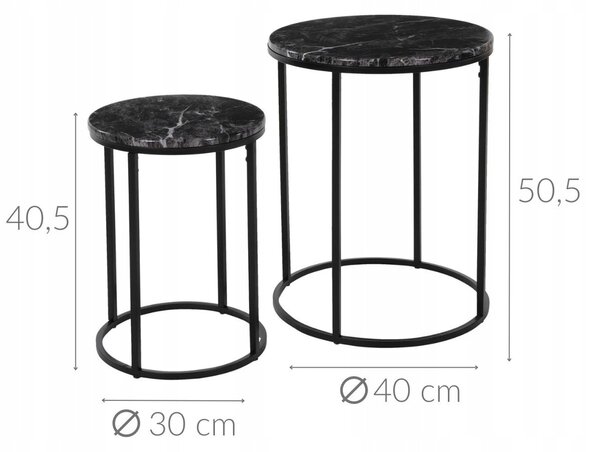 Stůl Home Styling Collection kovový kulatý 40 x 40 x 50,5 cm