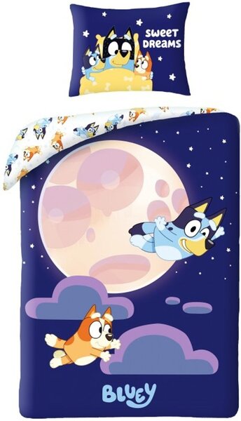 Bavlněné ložní povlečení Bluey - motiv Sweet Dreams - 100% bavlna - 70x90 cm + 140x200 cm