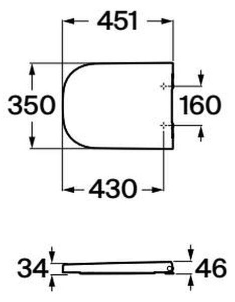 Roca Gap Square záchodové prkénko s pomalým sklápěním bílá A80147200B