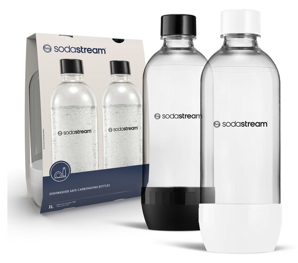 SodaStream láhev Jet 2x 1 l Black and white