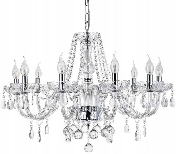 Závěsné svítidlo TOOLIGHT Glamour 8 žárovek E14 chrom