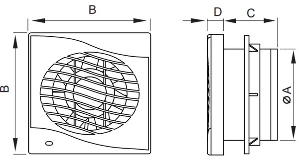 Mexen DXS 100 koupelnový ventilátor, šňůrový spínač, bílý - W9603-100K-00
