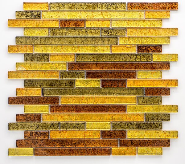 Skleněná mozaika, zlatá, bronzová 15x48/98/148/198x8mm