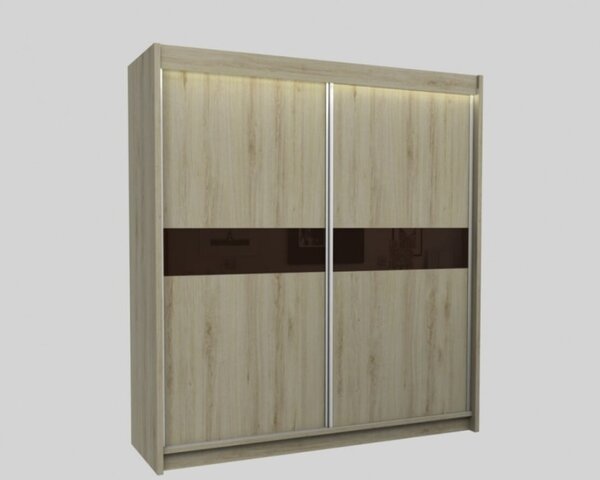 Kvalitní Šatní Skříň Tanna 200 cm Dub sonoma/černá