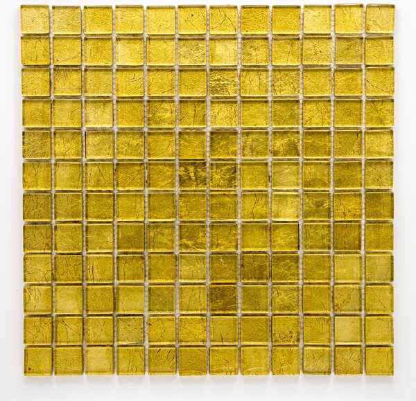 Skleněná mozaika, zlatá 23x23x8mm