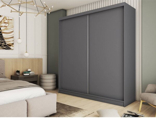 Kvalitní Šatní Skříň bez zrcadla 200 cm Černá