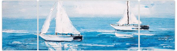Obraz - Malba jachty na moři (170x50 cm)