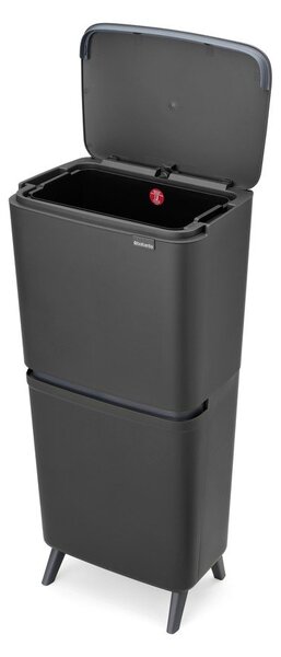 Tmavě šedý plastový odpadkový koš 20+25 l na tříděný odpad SortUp Recycle Hi – Brabantia