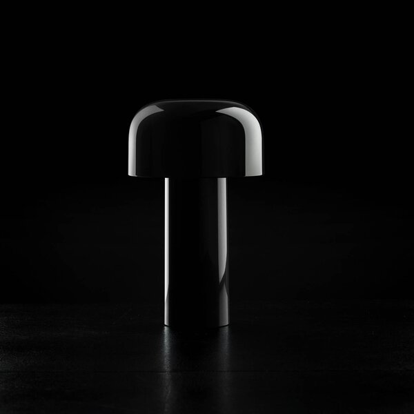 FLOS LED stolní lampa Flos Bellhop s diodami a dobíjecí baterií, černá, 21 cm,, stmívatelný, Černá, Obývací pokoj / jídelna, Plast, Design