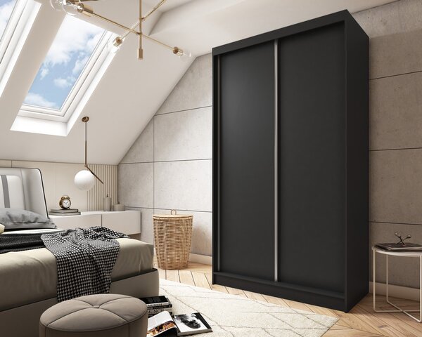 Kvalitní Šatní Skříň bez zrcadla 120 cm Bílá