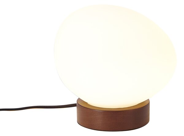 Japandi stolní lampa dřevěná s opálovým sklem - Sally