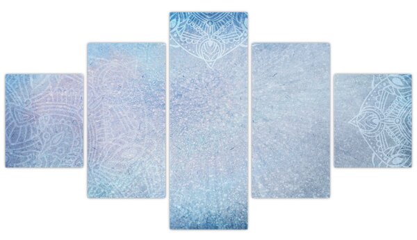 Obraz - Mandaly v modré (125x70 cm)