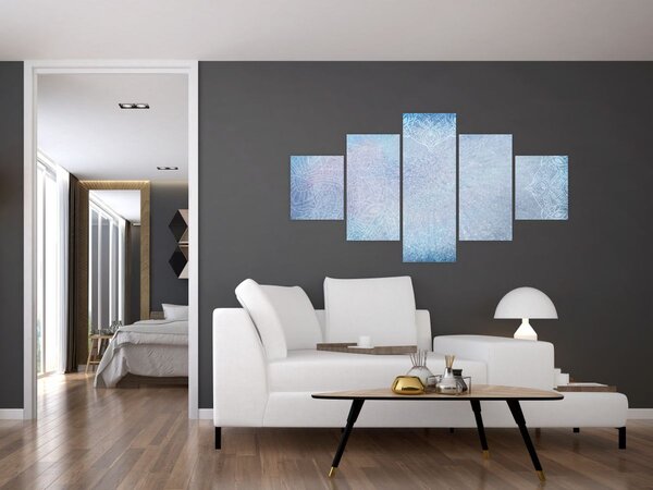 Obraz - Mandaly v modré (125x70 cm)
