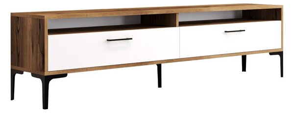 TV stolek/skříňka Irma 2 (ořech + bílá). Akce -25%