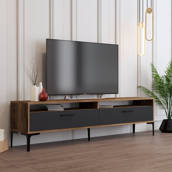 TV stolek/skříňka Irma 2 (ořech + antracit). Akce -25%
