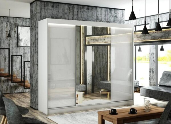 Kvalitní Šatní Skříň Velis 250 cm Dub Sonoma Bílá