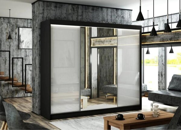 Kvalitní Šatní Skříň Velis 250 cm Dub Sonoma Bílá