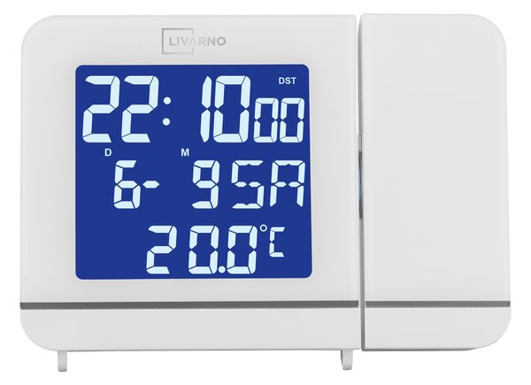 Livarno® Rádiobudík s projekcí času (bílá) (100399193001)