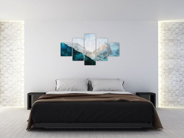 Obraz - Kresba hor (125x70 cm)