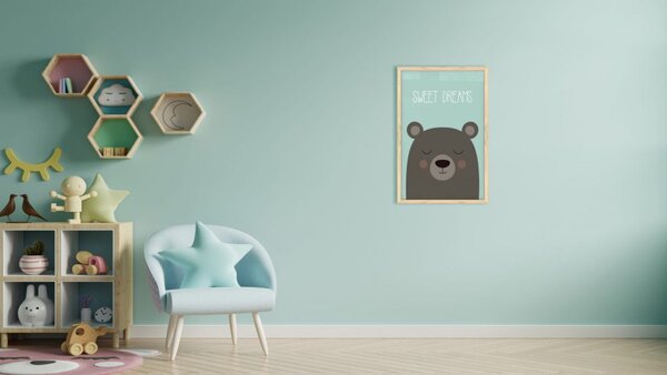 Allboards,Magnetický obraz- sweet dreams 60x40cm v přírodním dřevěném rámu,TM64D_00061