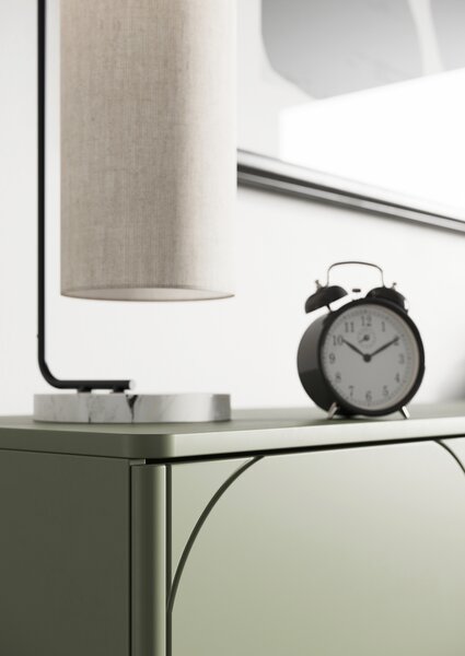 Moderní TV skříňka Sonatia 200 cm se čtyřmi dveřmi na kovových nohách - olivová