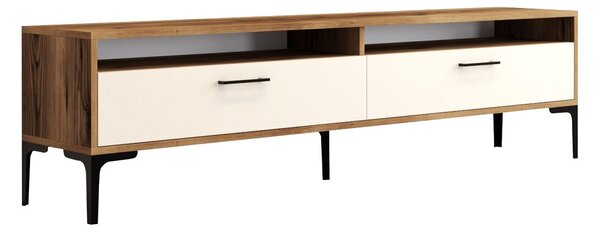 TV stolek/skříňka Irma 2 (ořech + krémová). Akce -25%