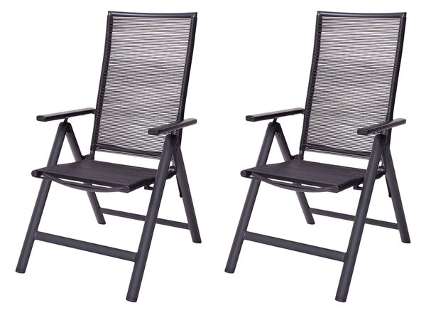 Livarno® Hliníkové polohovací křeslo Miami, antracitová, 2 kusy (100388969)