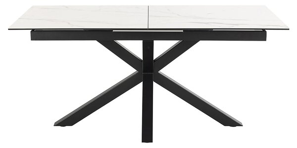 Actona Jídelní rozkládací stůl Heaven 168/210 cm bílý mramor/černý
