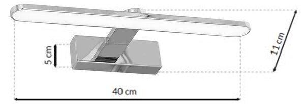 Nástěnné LED svítidlo Splash, 1x LED 8w, 4000k, (40 cm)