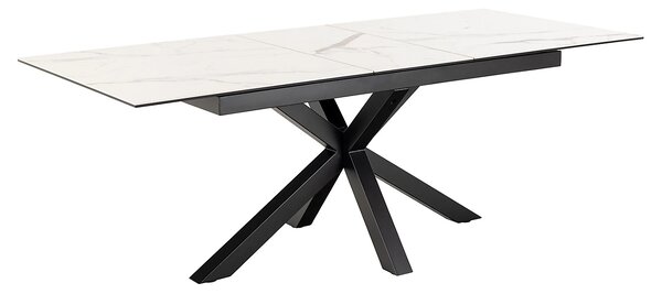 Actona Jídelní rozkládací stůl Heaven 168/210 cm bílý mramor/černý