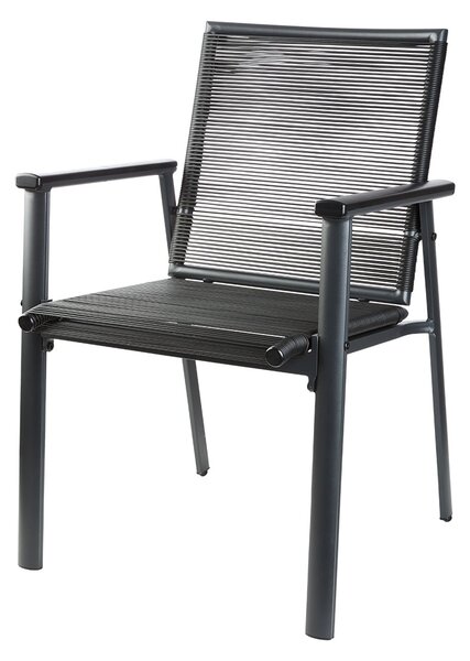 Livarno® Hliníková stohovatelná židle Miami, antracitová (100388850)