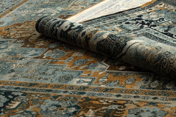 Vlněný koberec POLONIA ALHAMBRA Ornament, koňakový rám