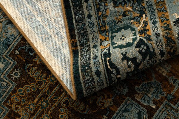Vlněný koberec POLONIA ALHAMBRA Ornament, koňakový rám