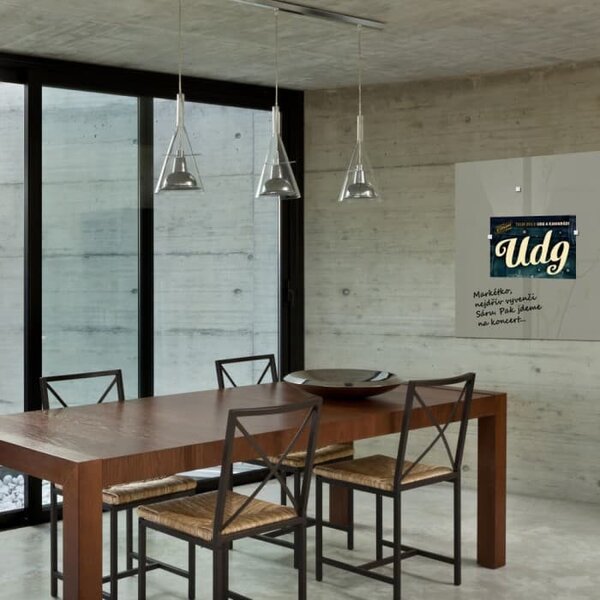 Šedá paynova skleněná magnetická tabule do restaurace Smatab® - 100 x 65 cm