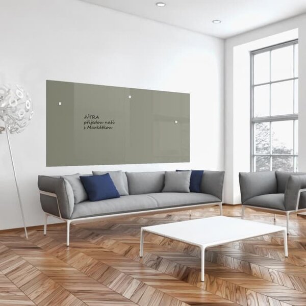 Šedá paynova skleněná magnetická tabule do restaurace Smatab® - 100 x 65 cm