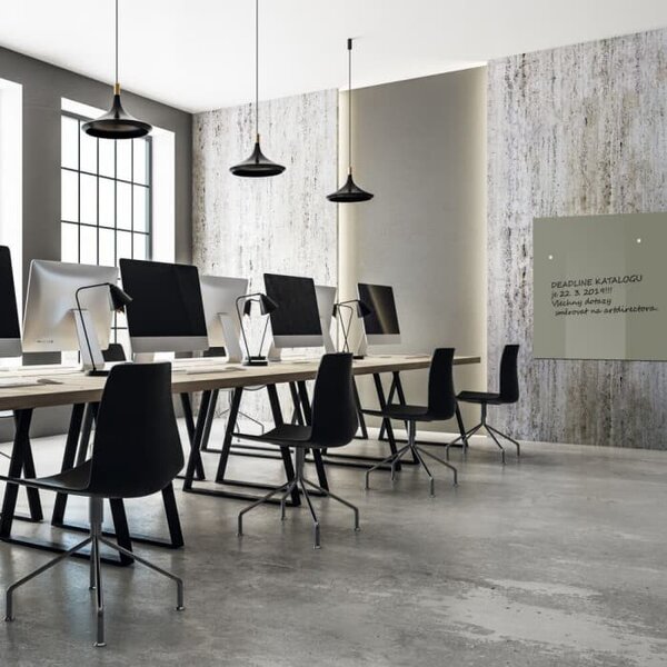 Šedá paynova skleněná magnetická tabule do restaurace Smatab® - 100 x 65 cm