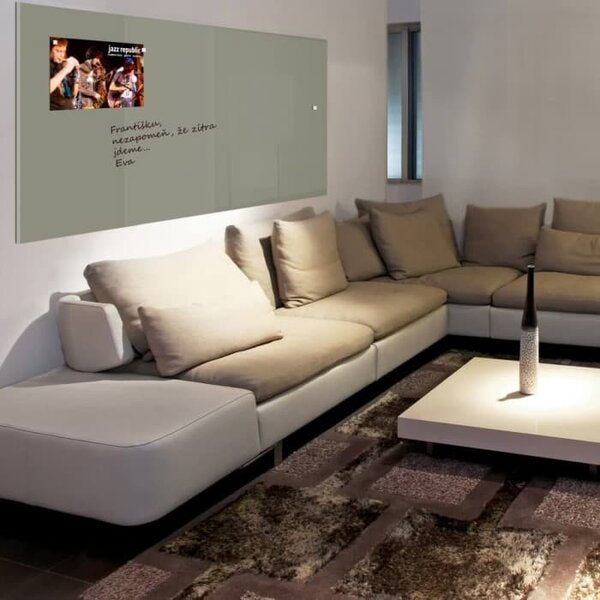 Šedá paynova skleněná magnetická tabule do restaurace Smatab® - 100 x 65 cm