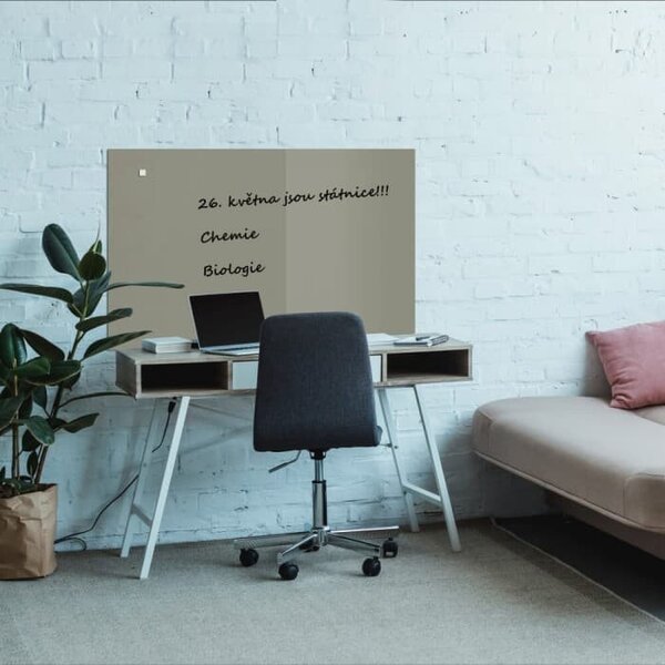 Šedá paynova skleněná magnetická tabule do restaurace Smatab® - 100 x 65 cm