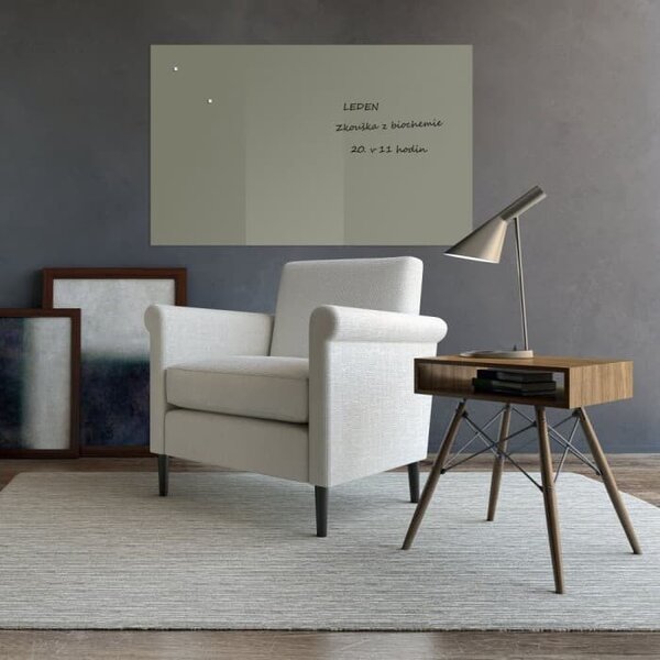 Šedá paynova skleněná magnetická tabule do restaurace Smatab® - 100 x 65 cm