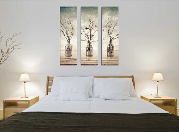Wallity Sada obrazů VASES 3 ks hnědá