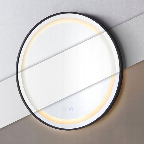 ZRCADLO KOUPELNOVÉ LED ZÁVĚSNÉ 80 CM 3 BARVY DOTYKOVÉ OVLÁDÁNÍ JASU