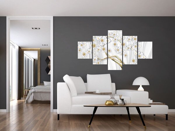 Obraz - Strom se zlatým dekorem (125x70 cm)