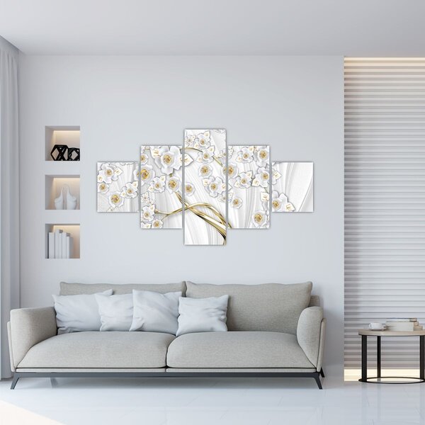Obraz - Strom se zlatým dekorem (125x70 cm)