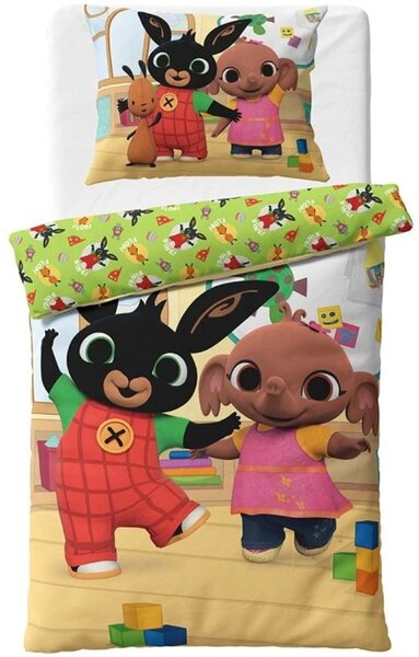 Bavlněné ložní povlečení Zajíček Bing a Slonice Sula ve školce - 100% bavlna - 70x90 cm + 140x200 cm