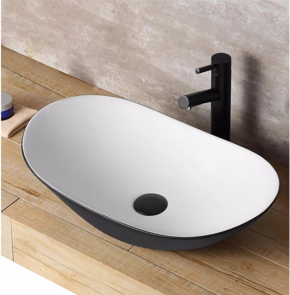 REA-U6600 - Umyvadlo na desku ROYAL 36x62,5 cm keramika/bílá/černá