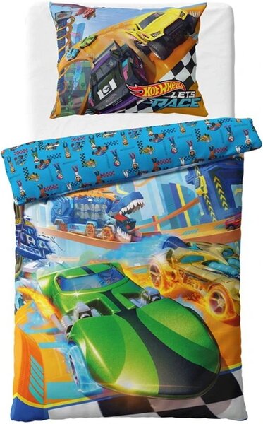 Bavlněné ložní povlečení Hot Wheels – motiv Let’s Race - 100% bavlna - 70x90 cm + 140x200 cm