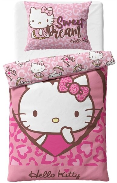 Bavlněné ložní povlečení Hello Kitty - motiv Sweet Dream - 100% bavlna - 70x90 cm + 140x200 cm