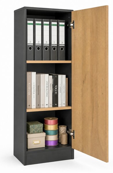 SKŘÍŇ NA ŠANONY, antracitová, medový dub, 38/114/32 cm MID.YOU - Online Only kancelářský nábytek, Online Only