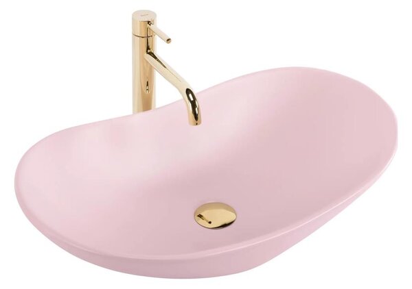 REA-U6374 - Umyvadlo na desku ROYAL 35,5x61,5 cm keramika/matná růžová