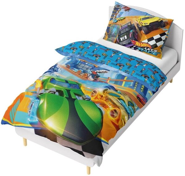 Bavlněné ložní povlečení Hot Wheels – motiv Let’s Race - 100% bavlna - 70x90 cm + 140x200 cm